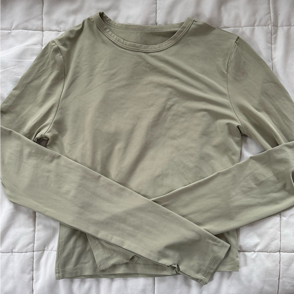 Long Sleeve Olive Green Top